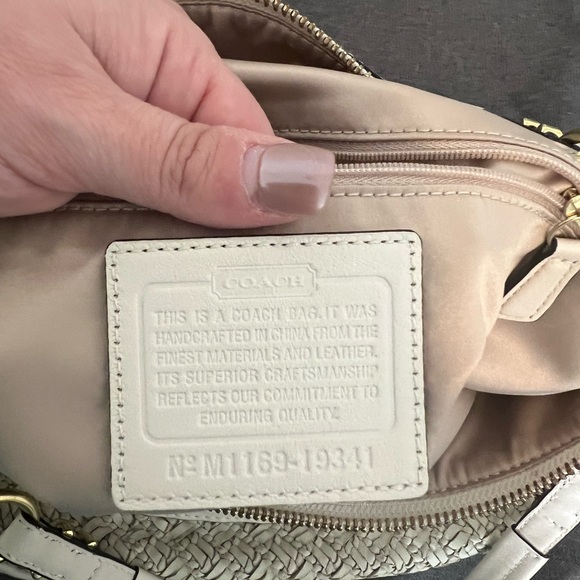 Coach Cream Woven Handbag - Picture 13 of 16